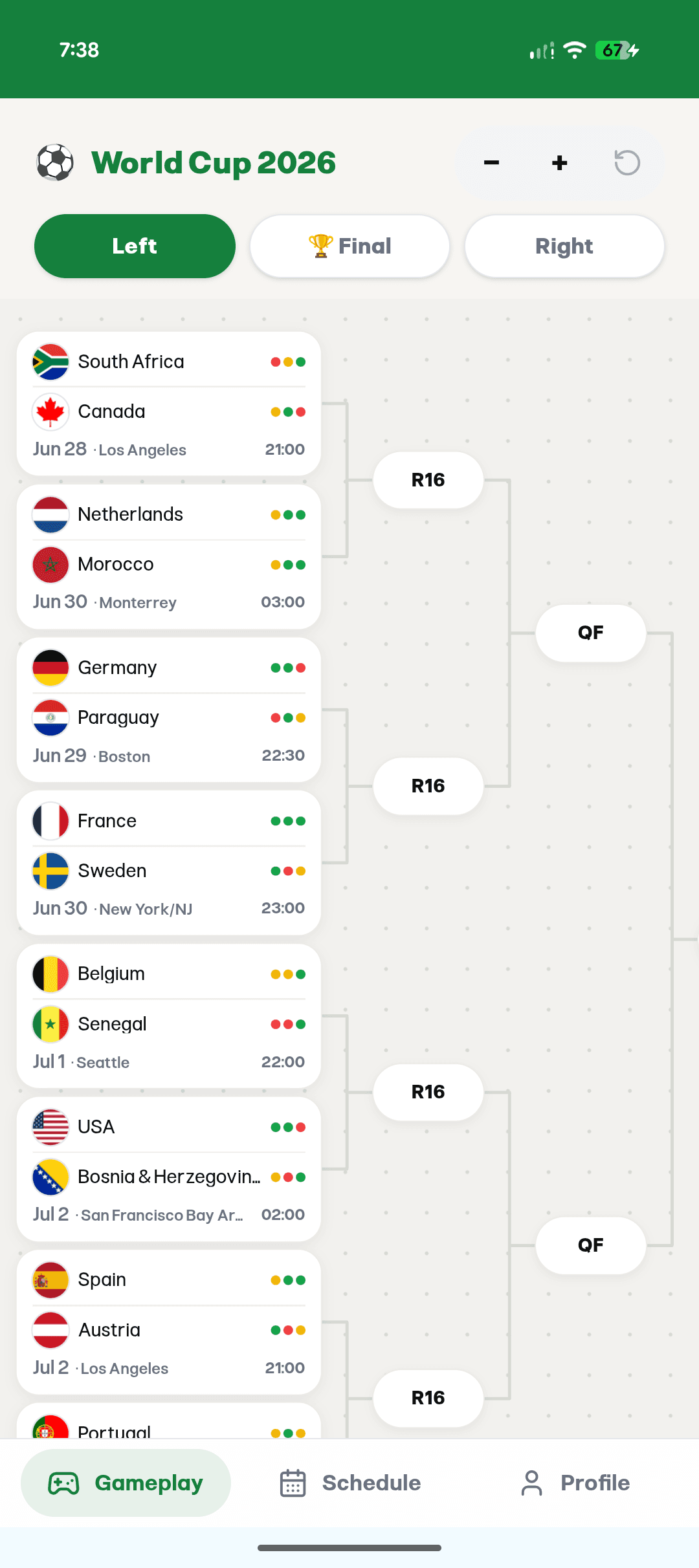 Knockout bracket - straight connectors